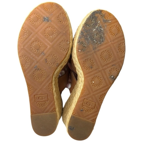 UGG Careena Wedge Heeled Sandals Chestnut Leather - Picture 10 of 10